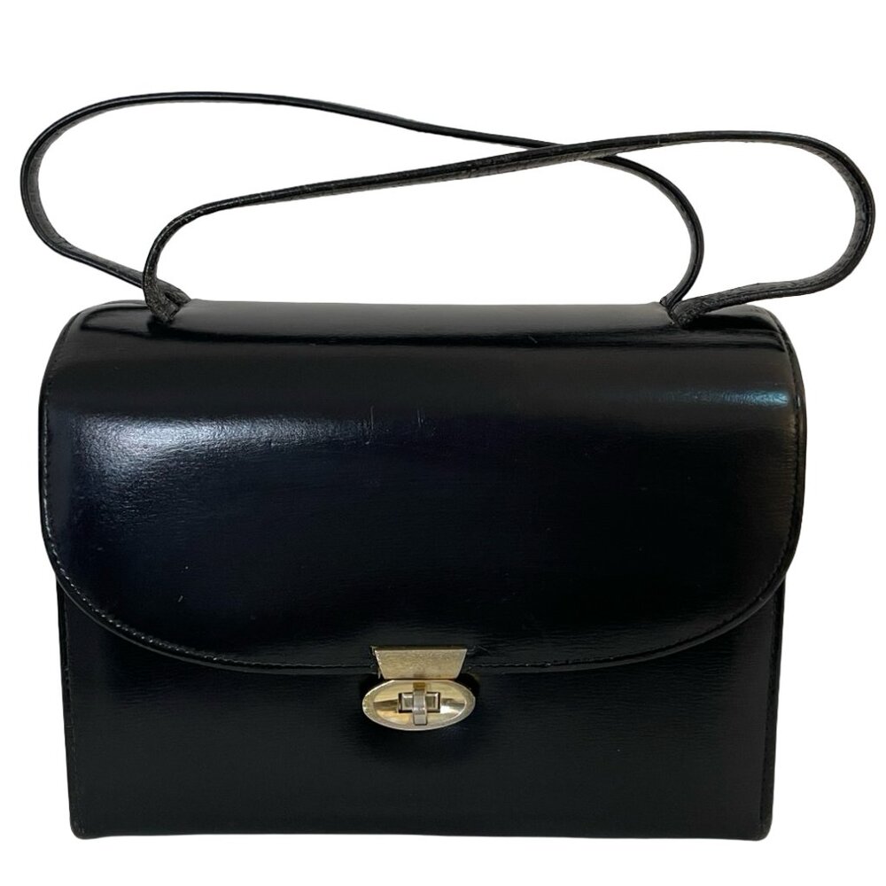 Mastercraft Leather Top Handle Bag 🇨🇦 Made in Canada Black Structured Vintage